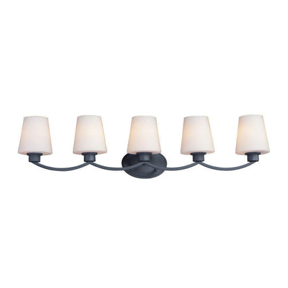 Maxim Lighting 11835SWSN Shelter 5 Light 37.5 inch Satin Nickel Bath Vanity Wall Light - Front View