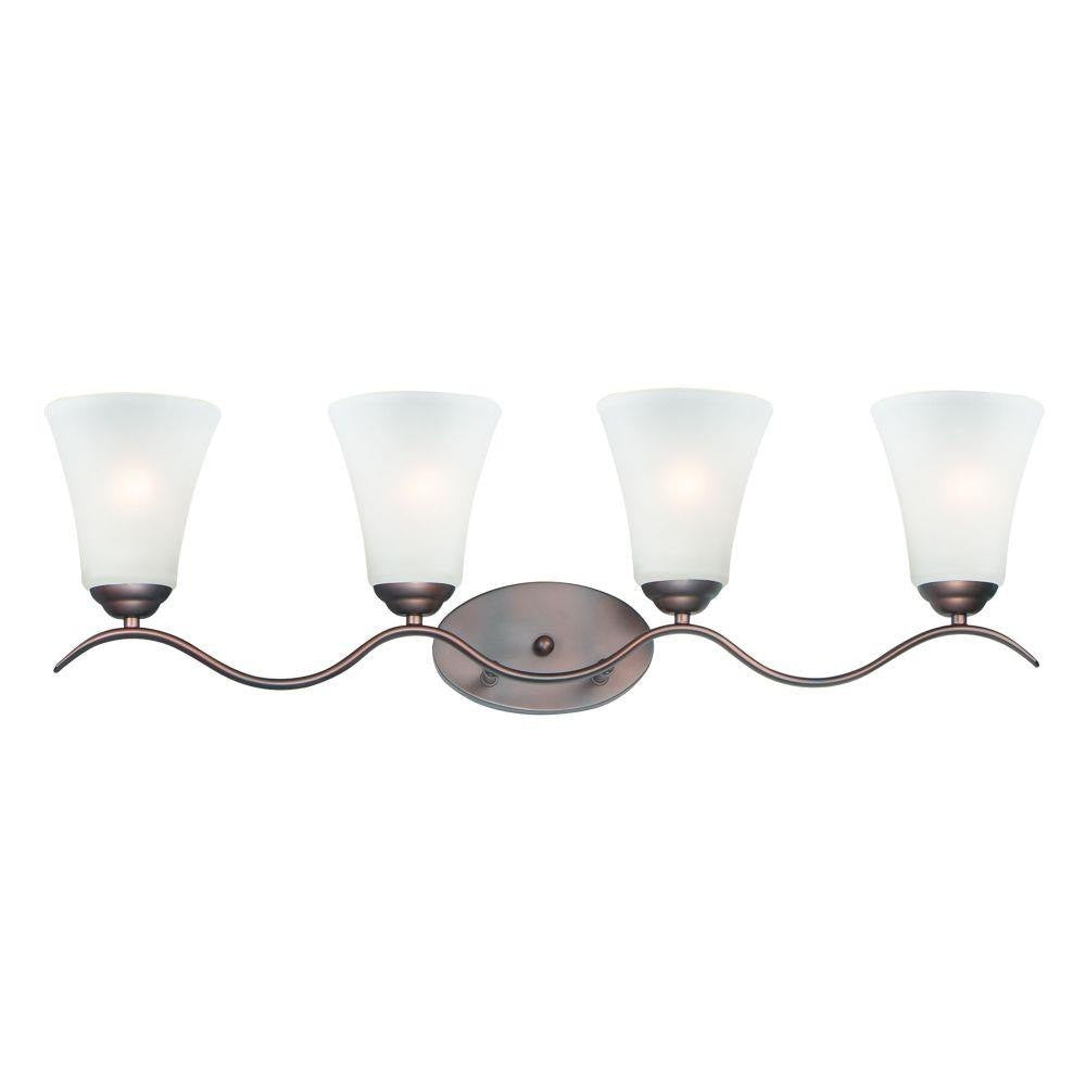 Maxim Lighting 12084FTOI Vital 4 Light Oil Rubbed Bronze Bath Vanity Wall Light with Frosted Glass Shades