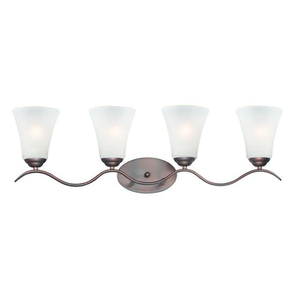 Maxim Lighting 12084FTOI Vital 4 Light Oil Rubbed Bronze Bath Vanity Wall Light with Frosted Glass Shades