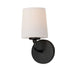 Maxim Lighting 12091SWBK Bristol 1 Light Black Wall Sconce with Satin White Glass Shade