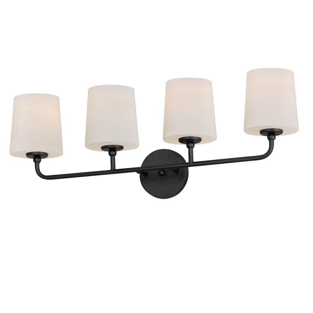 Maxim Lighting 12094SWBK Bristol 4 Light 28.5 inch Black Bath Vanity Wall Light