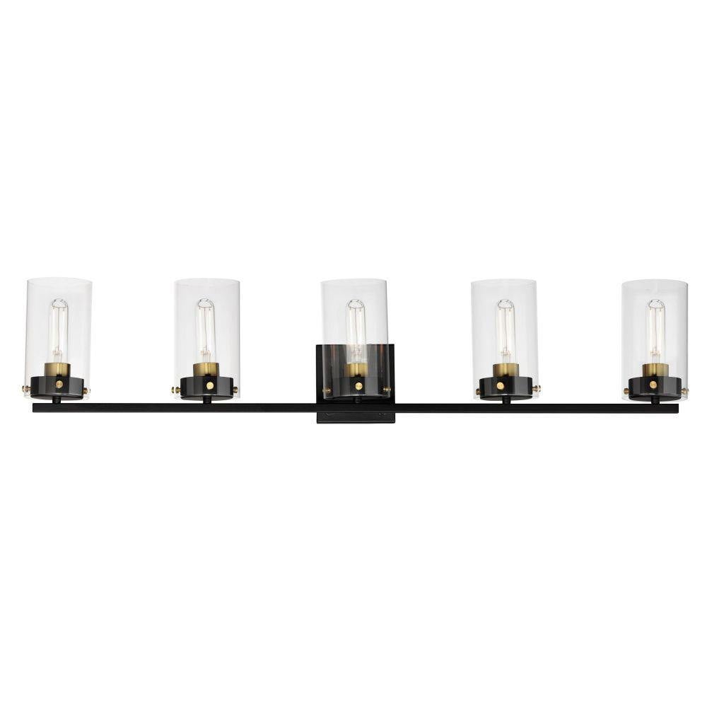 Maxim Lighting 12405CLSN Pinn 5 Light 39 Inch Satin Nickel Bath Vanity Wall Light