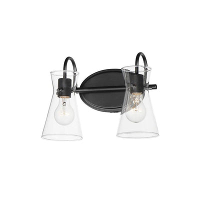 Maxim Lighting 12482CLPC Ava 2 Light Polished Chrome Bath Vanity Wall Light with Clear Glass Shades on White Background