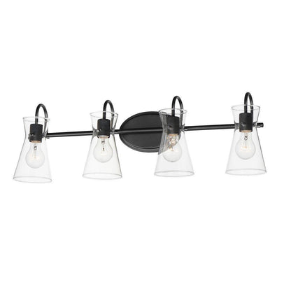 Maxim Lighting 12484CLNAB Ava 4 Light Natural Aged Brass Bath Vanity Wall Light with Clear Glass Shades - White Background