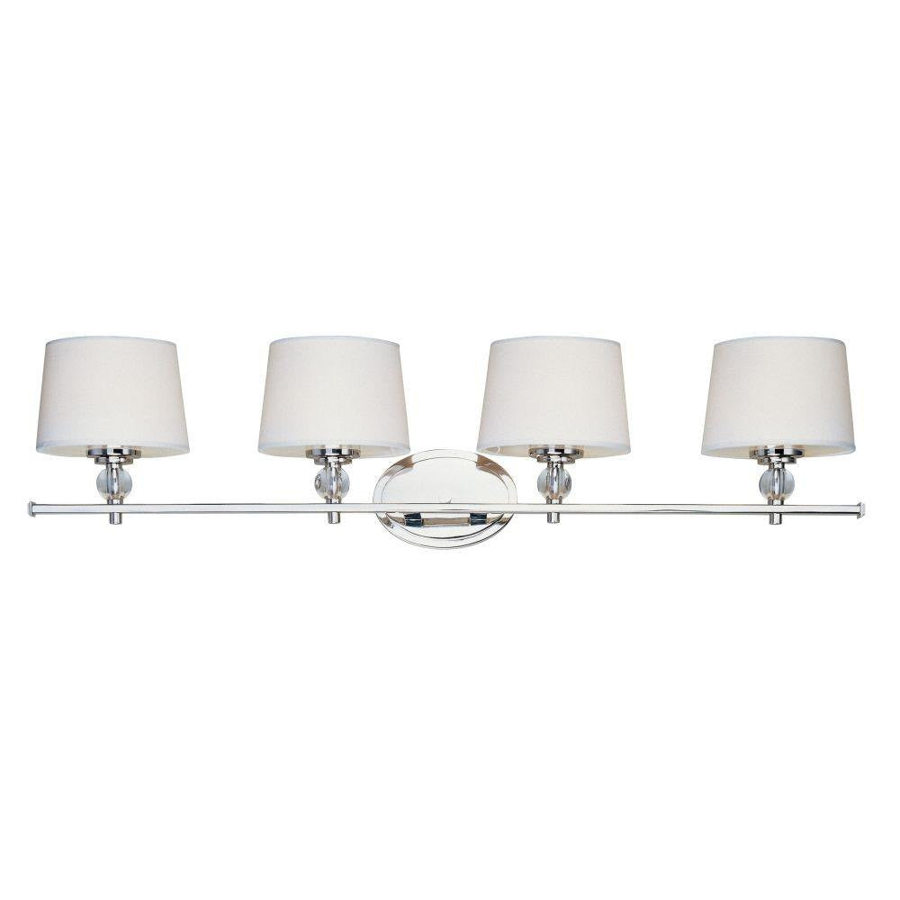 Maxim Lighting 12764WTPN Rondo 4 Light Polished Nickel Bath Vanity Wall Light front view on white background