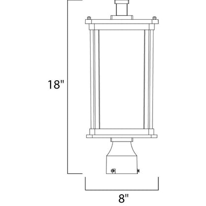 Maxim Lighting 3150CDWSBZ Bungalow Outdoor Post Mount Dimensions 18 inch Height 8 inch Width
