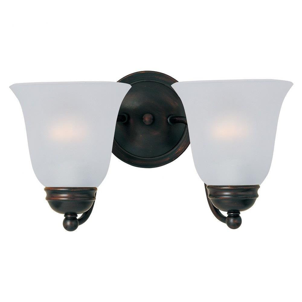 Maxim Lighting 2121FTPC Basix 2 Light 13.5 inch Polished Chrome Bath Vanity Wall Light