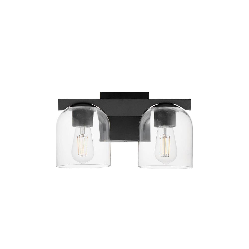 Maxim Lighting 21232CLNAB Scoop 2 Light Natural Aged Brass Bath Vanity Wall Light with Clear Glass