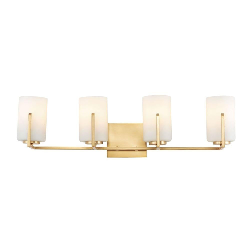 Maxim Lighting 21284SWSBR Dart 4 Light 29.75 inch Satin Brass Bath Vanity Wall Light
