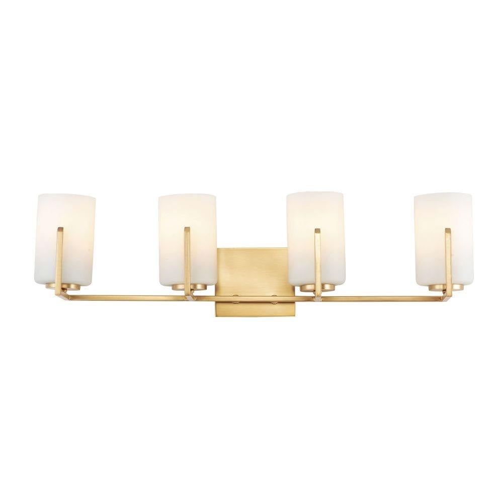 Maxim Lighting 21284SWSN Dart 4 Light 29.75 Inch Satin Brass Bath Vanity Wall Light