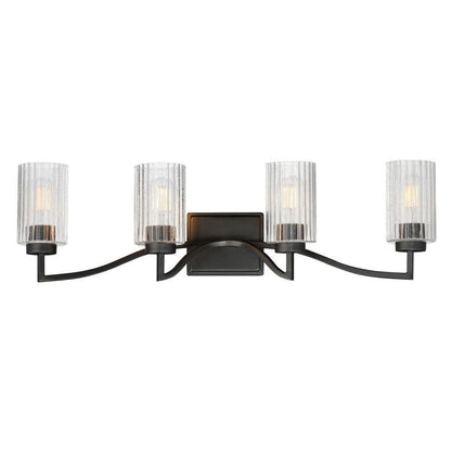Maxim Lighting 21374CRSCH Rigata 4 Light 32.25 Inch Satin Champagne Bath Vanity Wall Light Front View