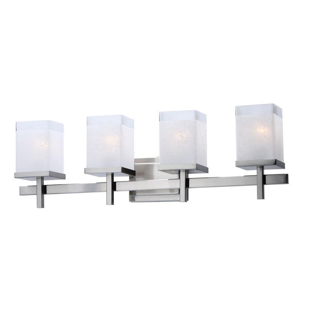 Maxim Lighting 2154LNSN Tetra 4 Light 30 inch Satin Nickel Bath Vanity Wall Light - white background product shot