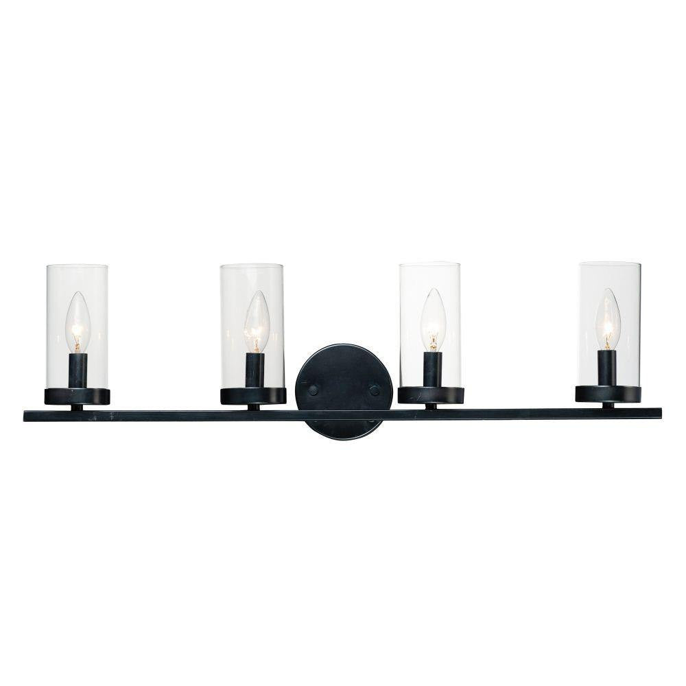 Maxim Lighting 25258CLSN Sentinel 4 Light Satin Nickel Bath Vanity Wall Light - Front View White Background