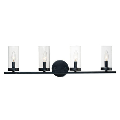 Maxim Lighting 25258CLSN Sentinel 4 Light Satin Nickel Bath Vanity Wall Light - Front View White Background