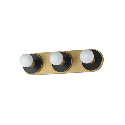 Maxim Lighting 26093BKNAB Hollywood 3 Light Black/Natural Aged Brass Bath Vanity Wall Light - White Background