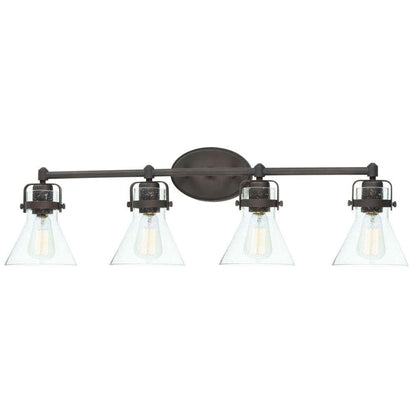Maxim Lighting 26114CDOI/BUL Seafarer 4 Light 33 Inch Oil Rubbed Bronze Bath Vanity Wall Light