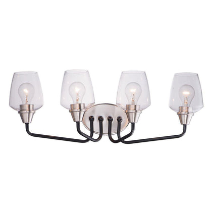 Maxim Lighting 26123CLBKSN Goblet 4 Light 26.25 inch Black/Satin Nickel Bath Vanity Wall Light