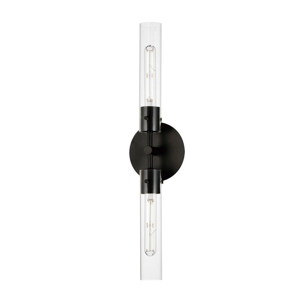 Maxim Lighting 26370CLBK Equilibrium 2 Light Black Wall Sconce Wall Light - White Background