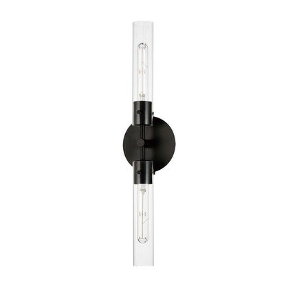 Maxim Lighting 26370CLBK Equilibrium 2 Light Black Wall Sconce Wall Light - White Background