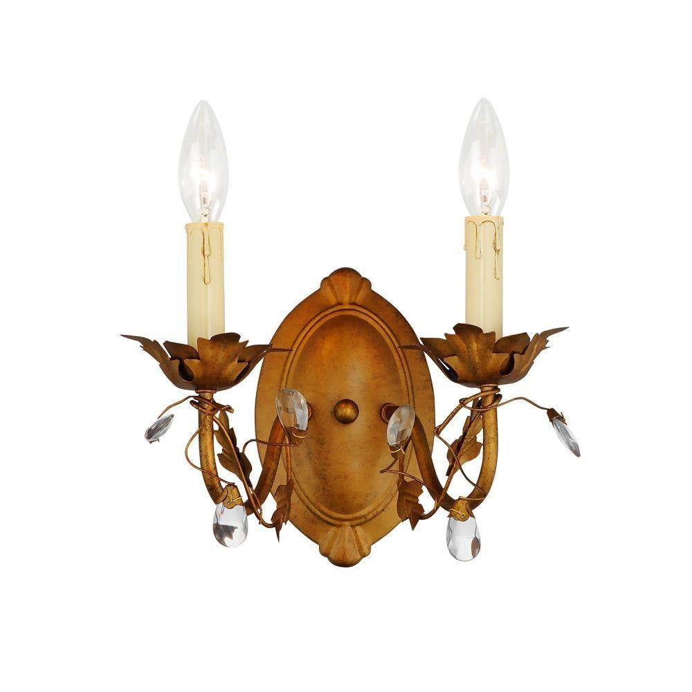 Maxim Lighting 2857EG Elegante 2 Light Etruscan Gold Wall Sconce