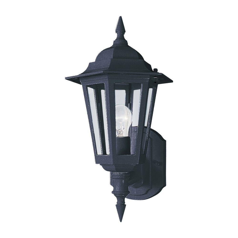 Maxim Lighting 3000CLBK Cast 1 Light Black Outdoor Wall Lantern - Front View