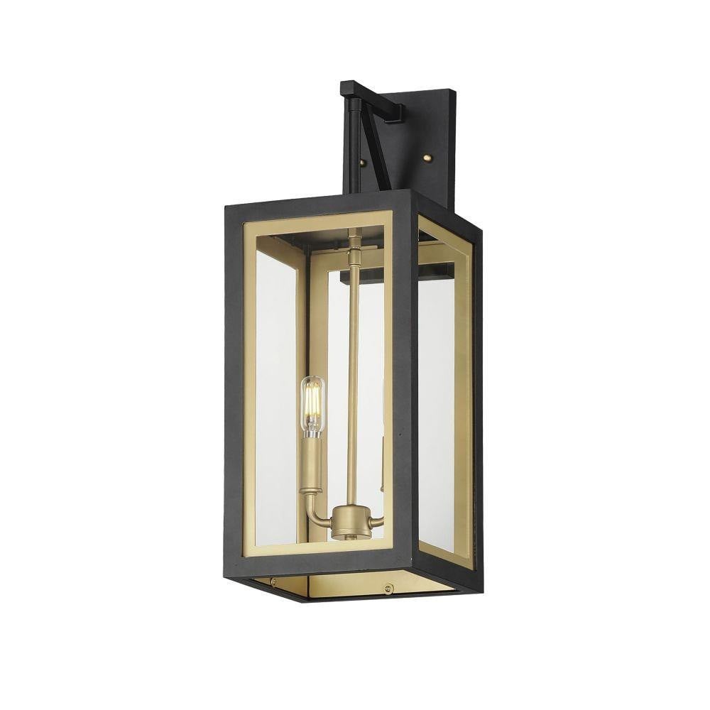 Maxim Lighting 30055CLBKGLD Neoclass 2 Light 21 inch Black/Gold Outdoor Wall Lantern - Angle View