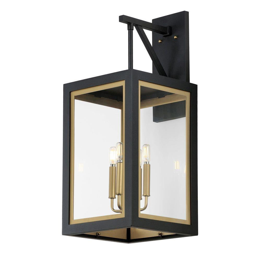Maxim Lighting 30056CLBKGLD Neoclass 4 Light 29 inch Black/Gold Outdoor Wall Lantern front view