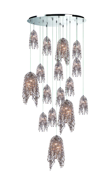 Eurofase Lighting 31619-011 LED Danza 20 Light 38 inch Chrome Chandelier Ceiling Light