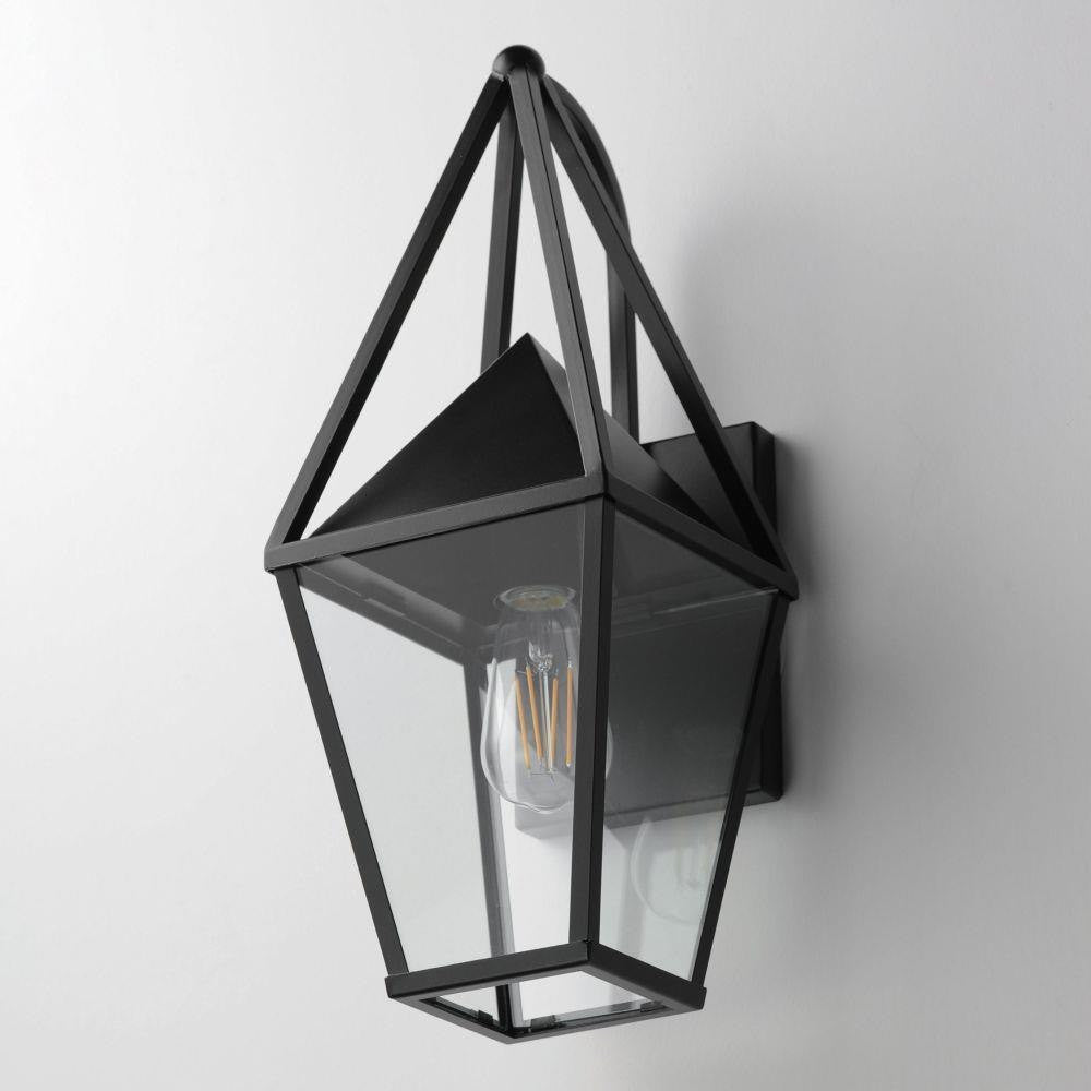 Maxim Lighting 3164CLBK Bavaria Matte Black Outdoor Wall Lantern Mounted on Wall Angled View