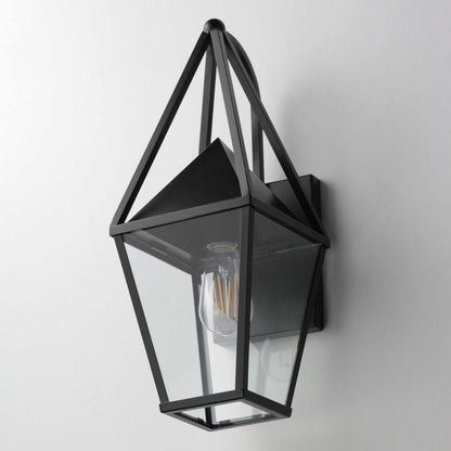 Maxim Lighting 3164CLBK Bavaria Matte Black Outdoor Wall Lantern Mounted on Wall Angled View