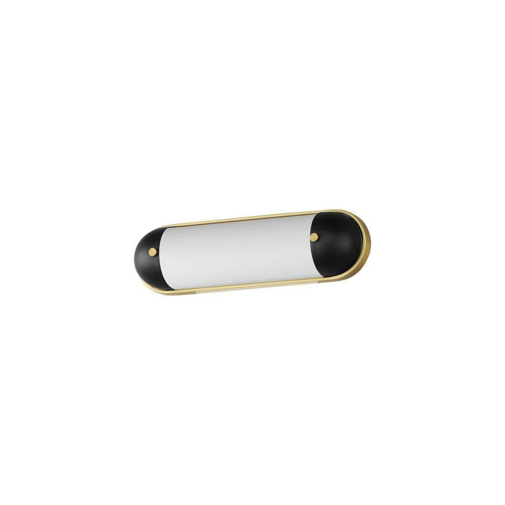 Maxim Lighting 39561SWBKNAB Capsule 1 Light 18 inch Black/Natural Aged Brass Bath Vanity Wall Light