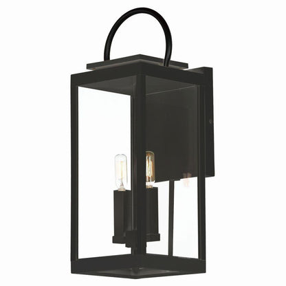 Maxim Lighting 40316CLWTBK Nassau 2 Light 21.25 inch White with Black Accents Outdoor Wall Lantern - Black Finish Variant