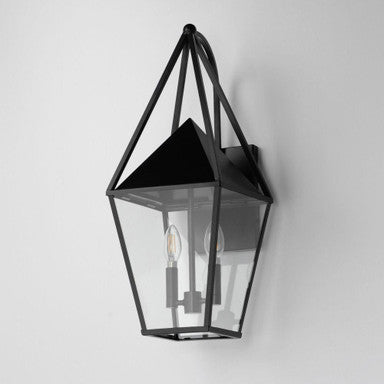Maxim Lighting 3166CLBK Bavaria 2 Light Black Outdoor Wall Sconce - Side Angle View