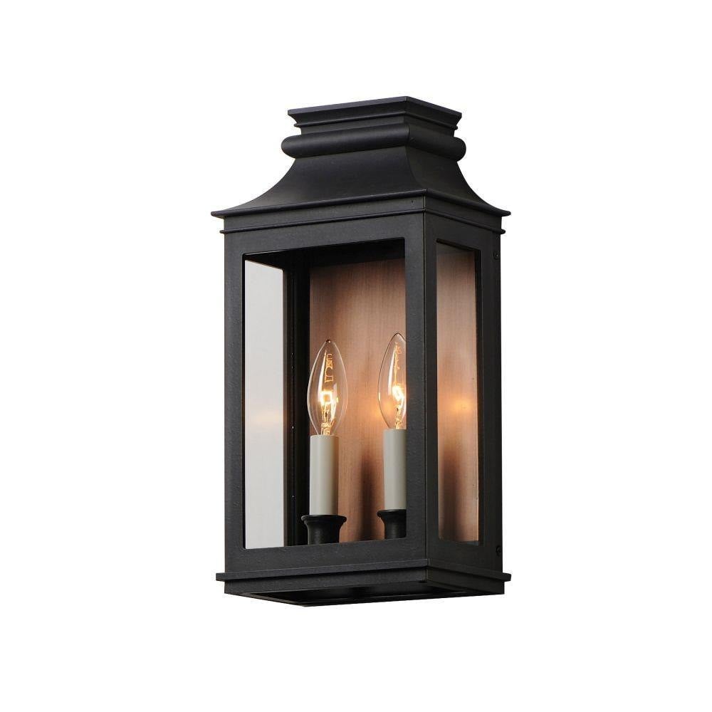 Maxim Lighting 40914CLBO Savannah VX 2 Light Black Oxide Outdoor Wall Lantern side angled view on white background