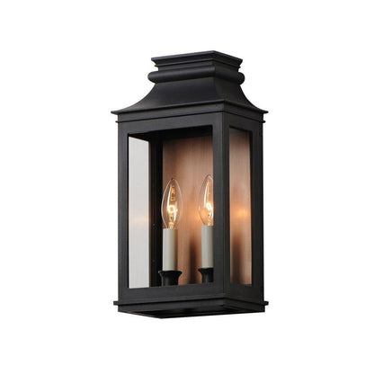 Maxim Lighting 40914CLBO Savannah VX 2 Light Black Oxide Outdoor Wall Lantern side angled view on white background