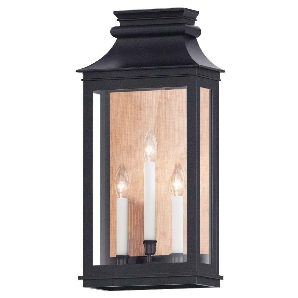 Maxim Lighting 40916CLACPBO Savannah VX 3 Light Outdoor Wall Lantern in Antique Copper/Black Oxide - Front View