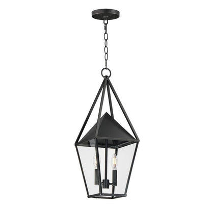 Maxim Lighting 3168CLBK Bavaria 2 Light Matte Black Outdoor Pendant Light - Full View with Canopy