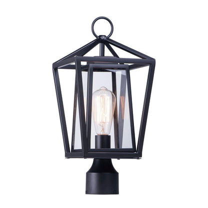 Maxim Lighting 3171CLBK Artisan 1 Light Black Outdoor Post Lamp on white background - front view