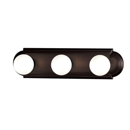 Maxim Lighting 7123OI Essentials 3 Light Oil Rubbed Bronze Bath Vanity Wall Light with White Globe Shades - Front View