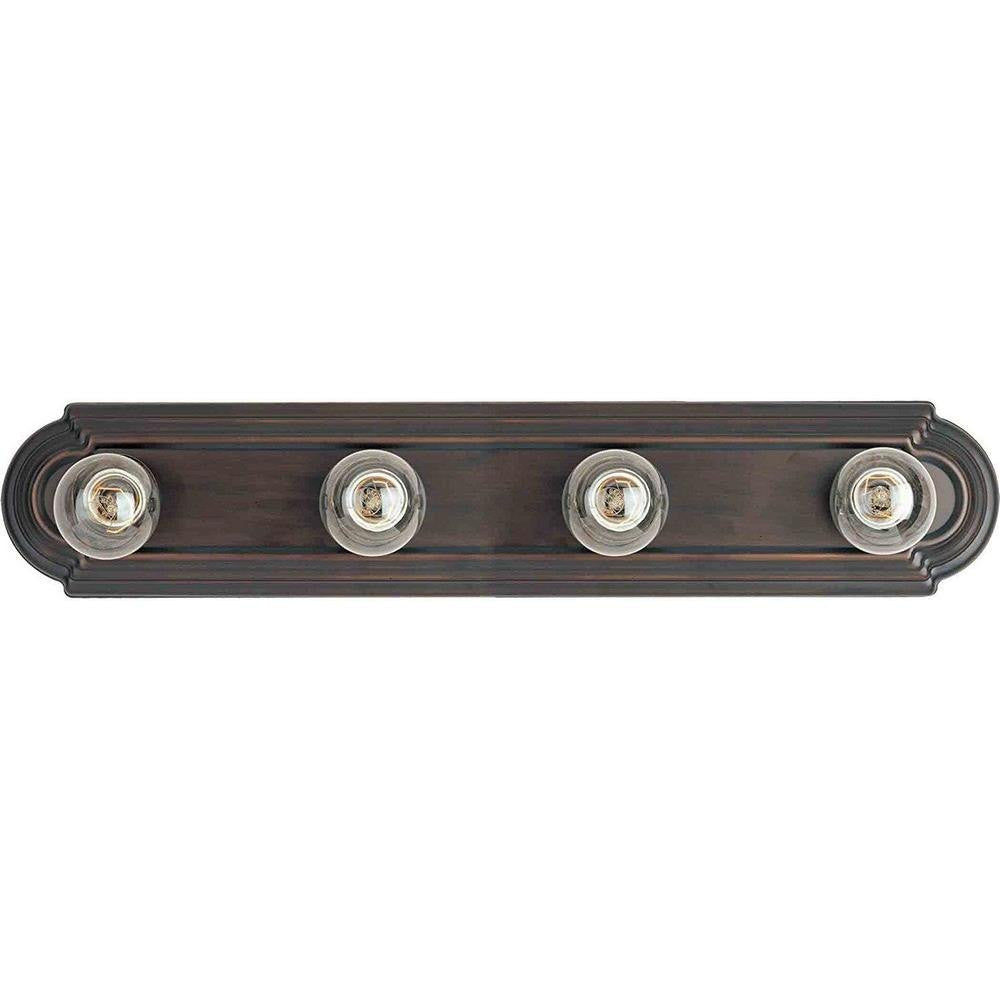 Maxim Lighting 7124OI Essentials 4 Light 24 inch Oil Rubbed Bronze Bath Vanity Wall Light - bare bulb front view