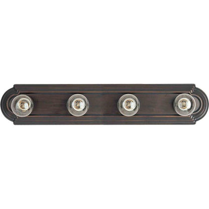 Maxim Lighting 7124OI Essentials 4 Light 24 inch Oil Rubbed Bronze Bath Vanity Wall Light - bare bulb front view