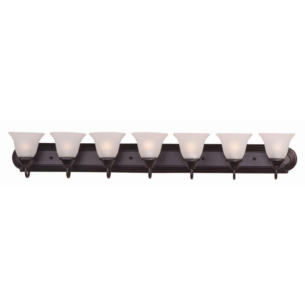 Maxim Lighting 8016MRSN Essentials 7 Light 48 Inch Satin Nickel Bath Vanity Wall Light