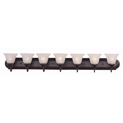 Maxim Lighting 8016MRSN Essentials 7 Light 48 Inch Satin Nickel Bath Vanity Wall Light
