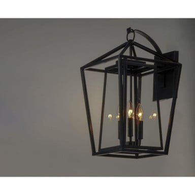 Maxim Lighting 3176CLBK Artisan 3 Light Black Outdoor Wall Lantern - lifestyle ambient view