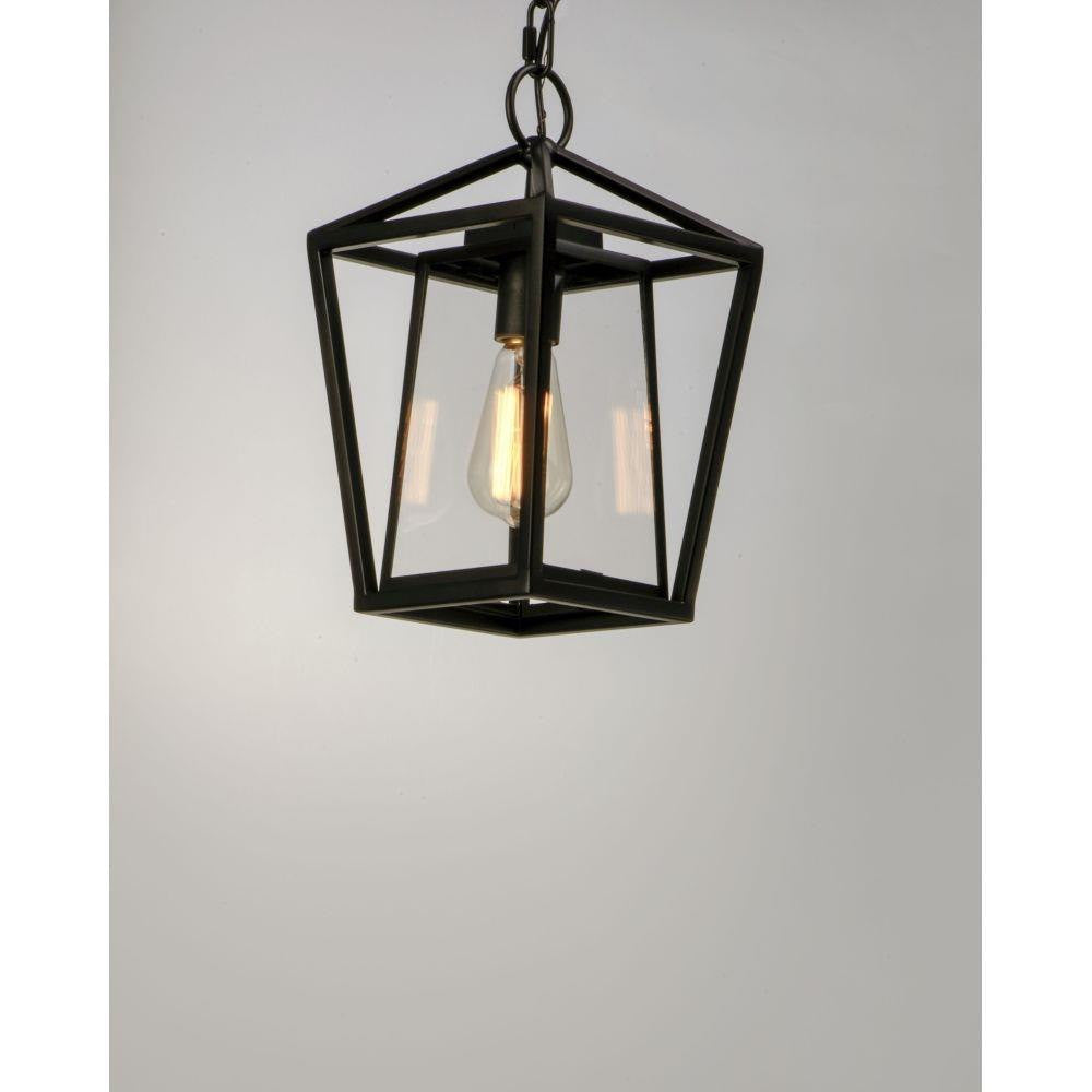 Maxim Lighting 3179CLBK Artisan 1 Light Black Outdoor Pendant Light full pendant view with chain