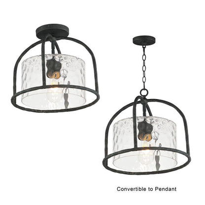 Maxim Lighting 31841WGBS Del Mar 1 Light Blacksmith Outdoor Flush Mount - Convertible to Pendant