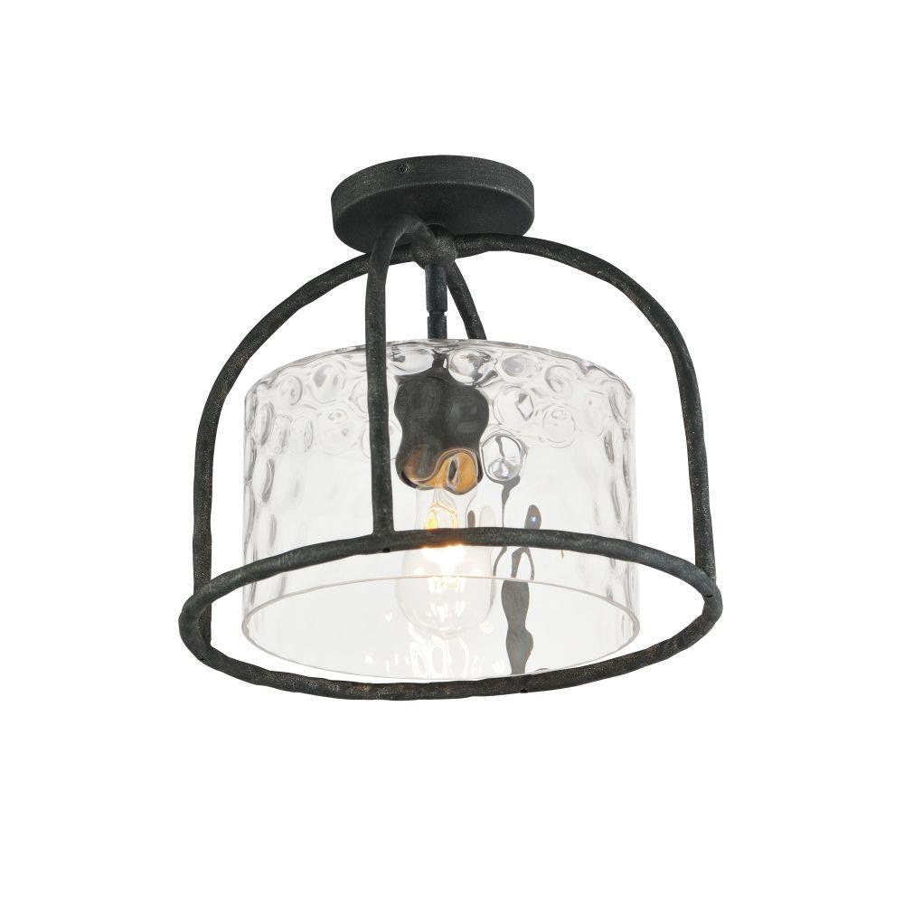 Maxim Lighting 31841WGBS Del Mar 1 Light Blacksmith Outdoor Flush Mount Ceiling Light - White Background