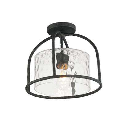Maxim Lighting 31841WGBS Del Mar 1 Light Blacksmith Outdoor Flush Mount Ceiling Light - White Background