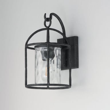 Maxim Lighting 31842WGBS Del Mar 1 Light 14 inch Blacksmith Outdoor Wall Mount - Installed Angle View