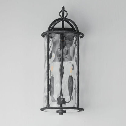 Maxim Lighting 31846WGBS Del Mar 2 Light Blacksmith Outdoor Wall Light front view on wall